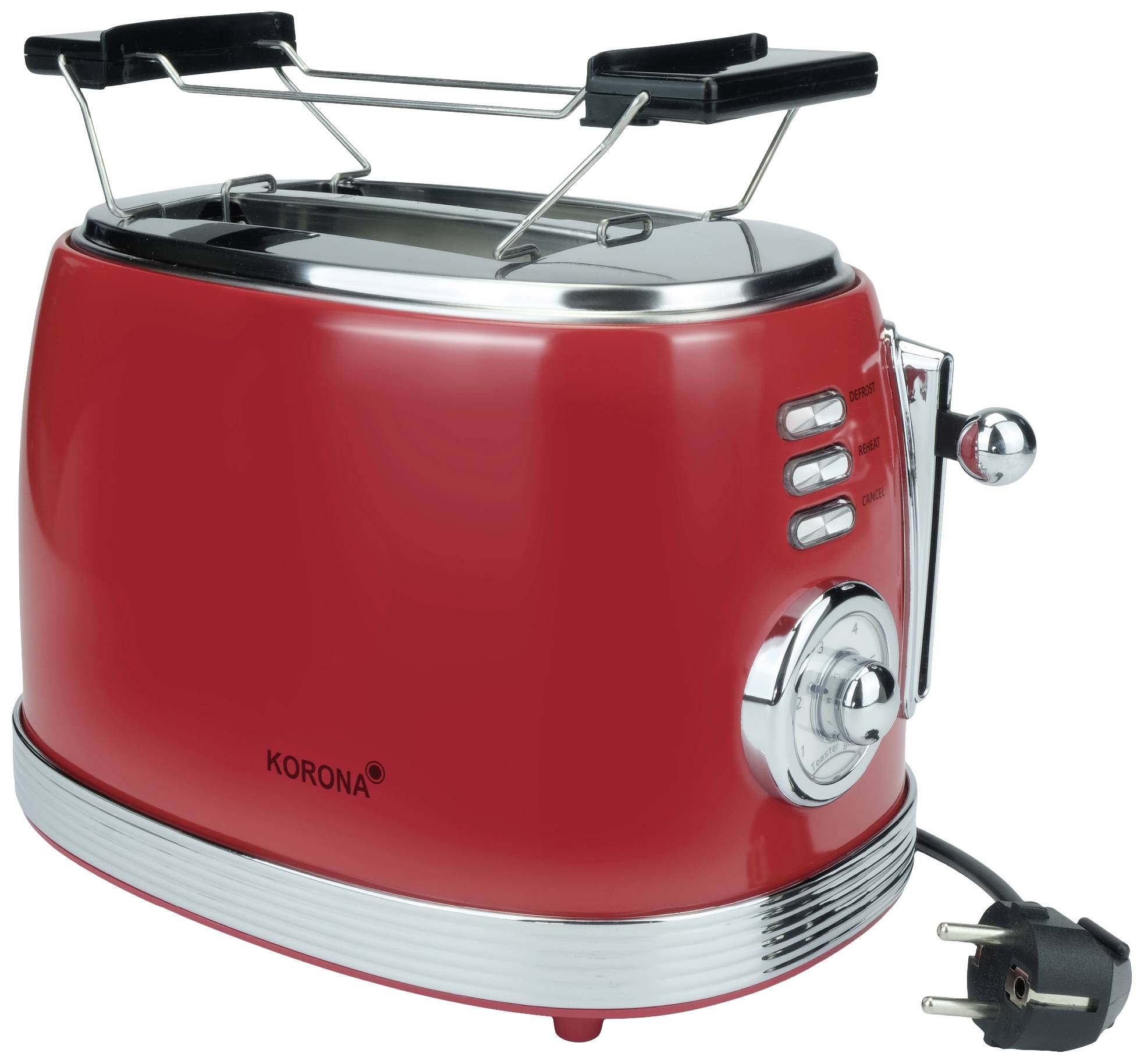 Korona 21668 Toaster mit Brötchenaufsatz Rot