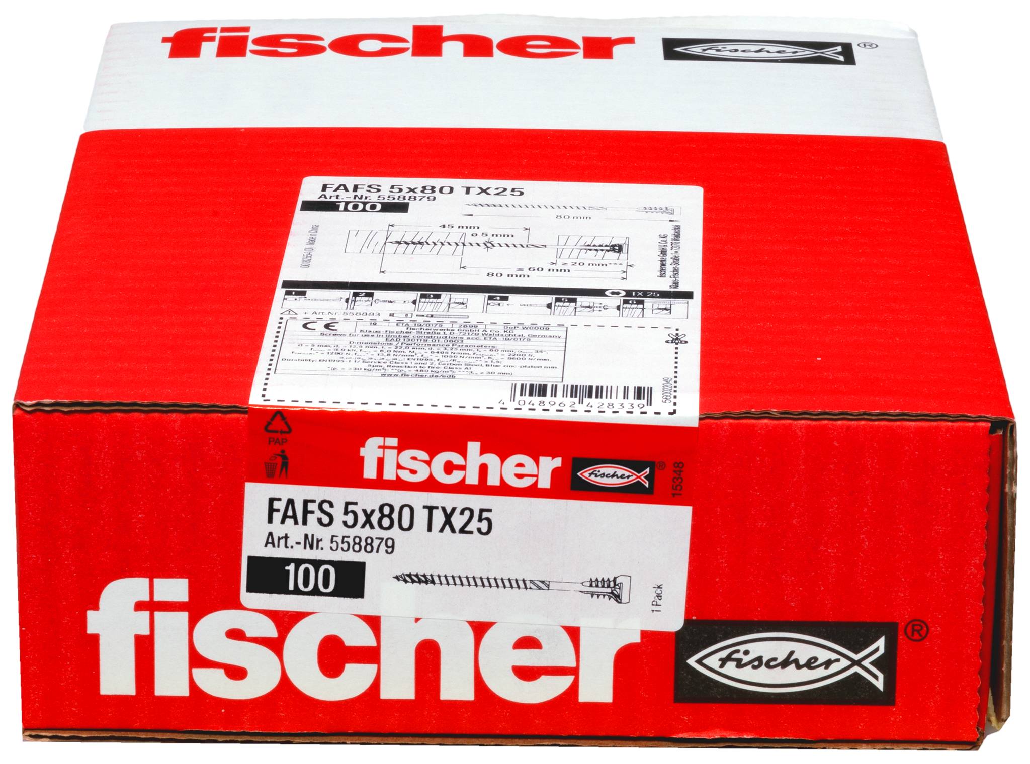 Fischer 558879 FAFS Justierschraube 5mm 80mm T-Profil Stahl 100St.