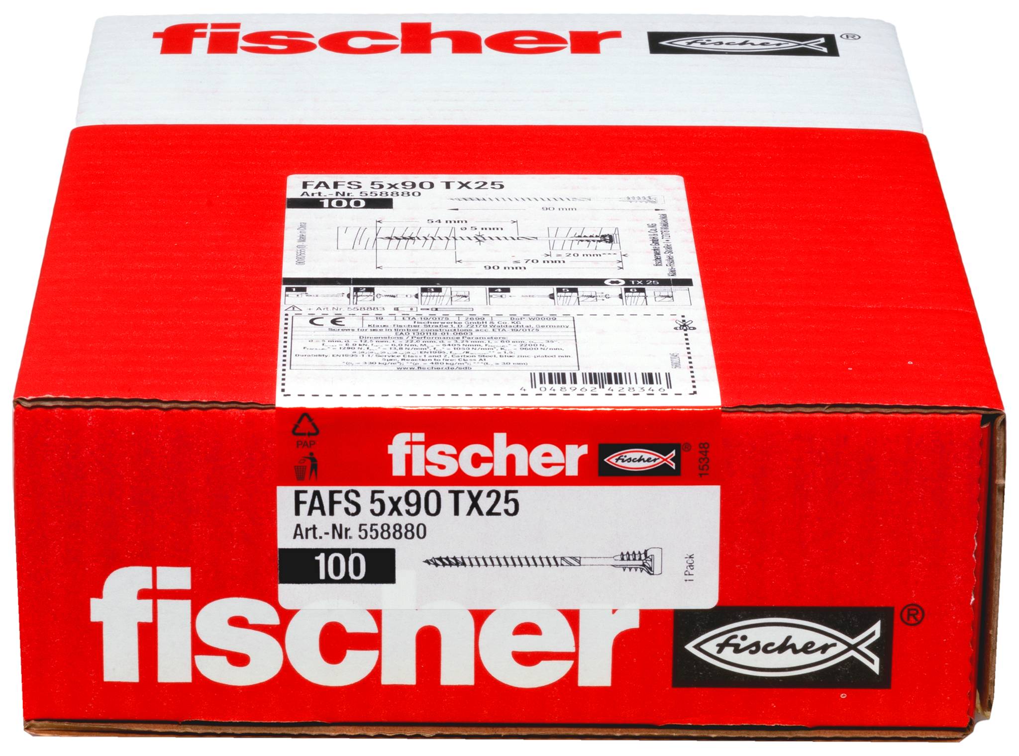 Fischer 558880 FAFS Justierschraube 5mm 90mm T-Profil Stahl 100St.