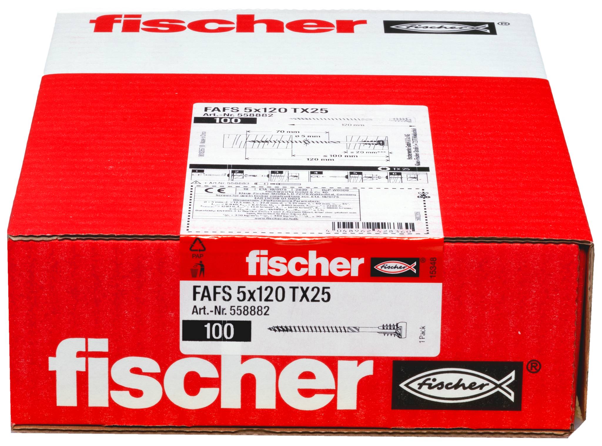 Fischer 558882 FAFS Justierschraube 5mm 120mm T-Profil Stahl 100St.