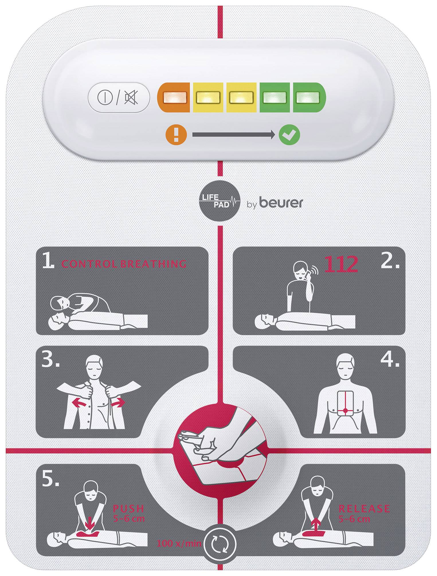 Beurer Lifepad® Herzmassage-Helfer mobil mit Alarm