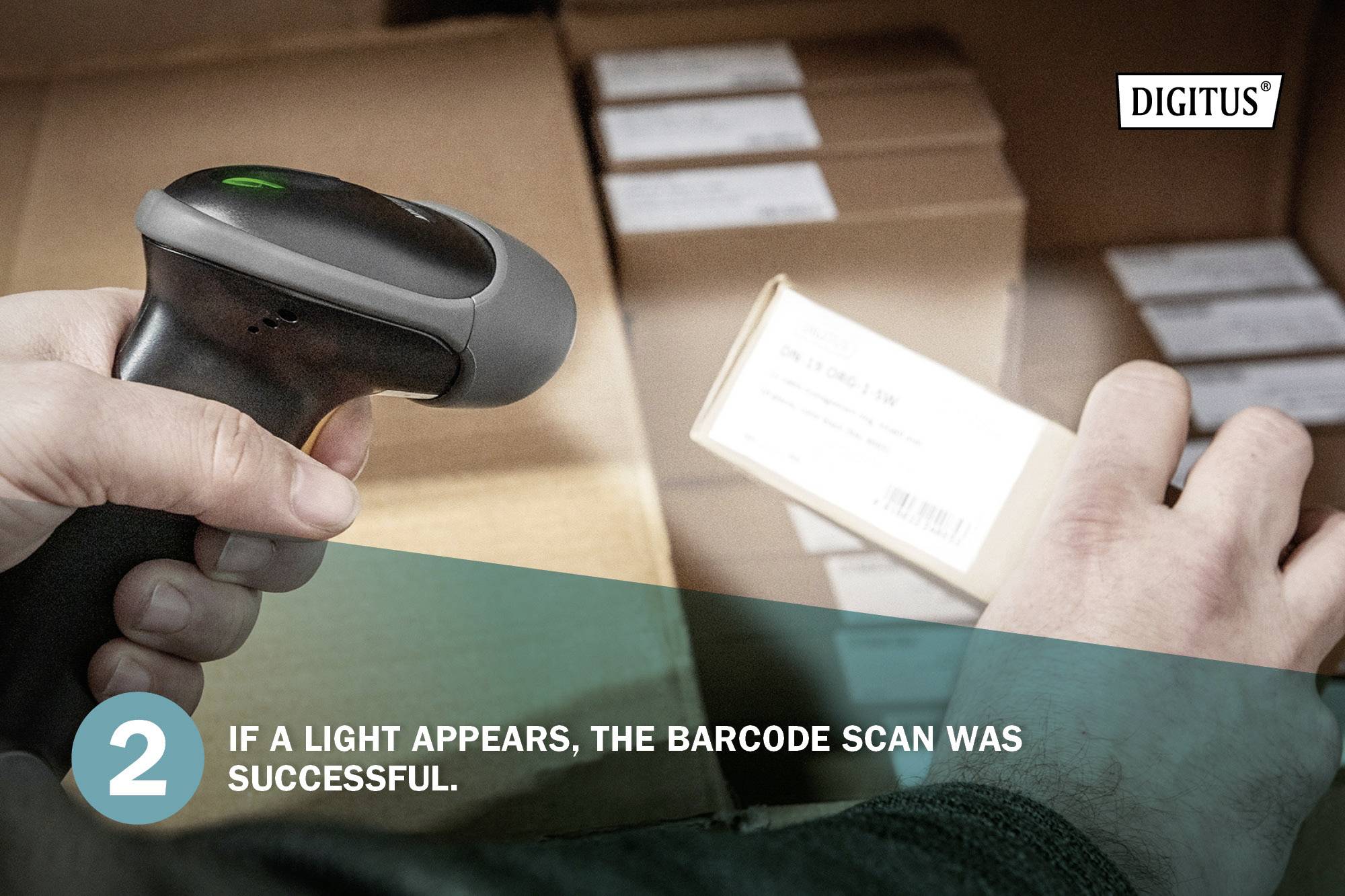 Digitus DA-81001 1D Barcode-Scanner Kabelgebunden 1D LED Schwarz Hand-Scanner inkl. Standfuß USB-A