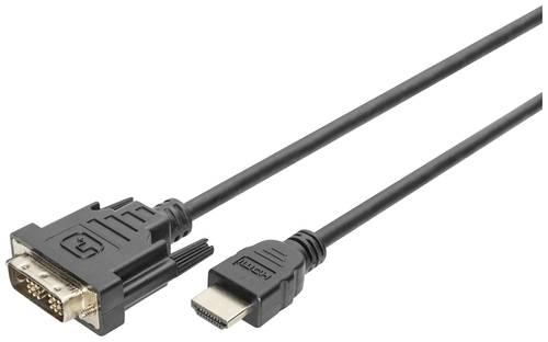 Digitus Adapterkabel DVI-D 18+1pol. Stecker, HDMI-A Stecker 3m Schwarz DB-330300-030-S HDMI-Kabel