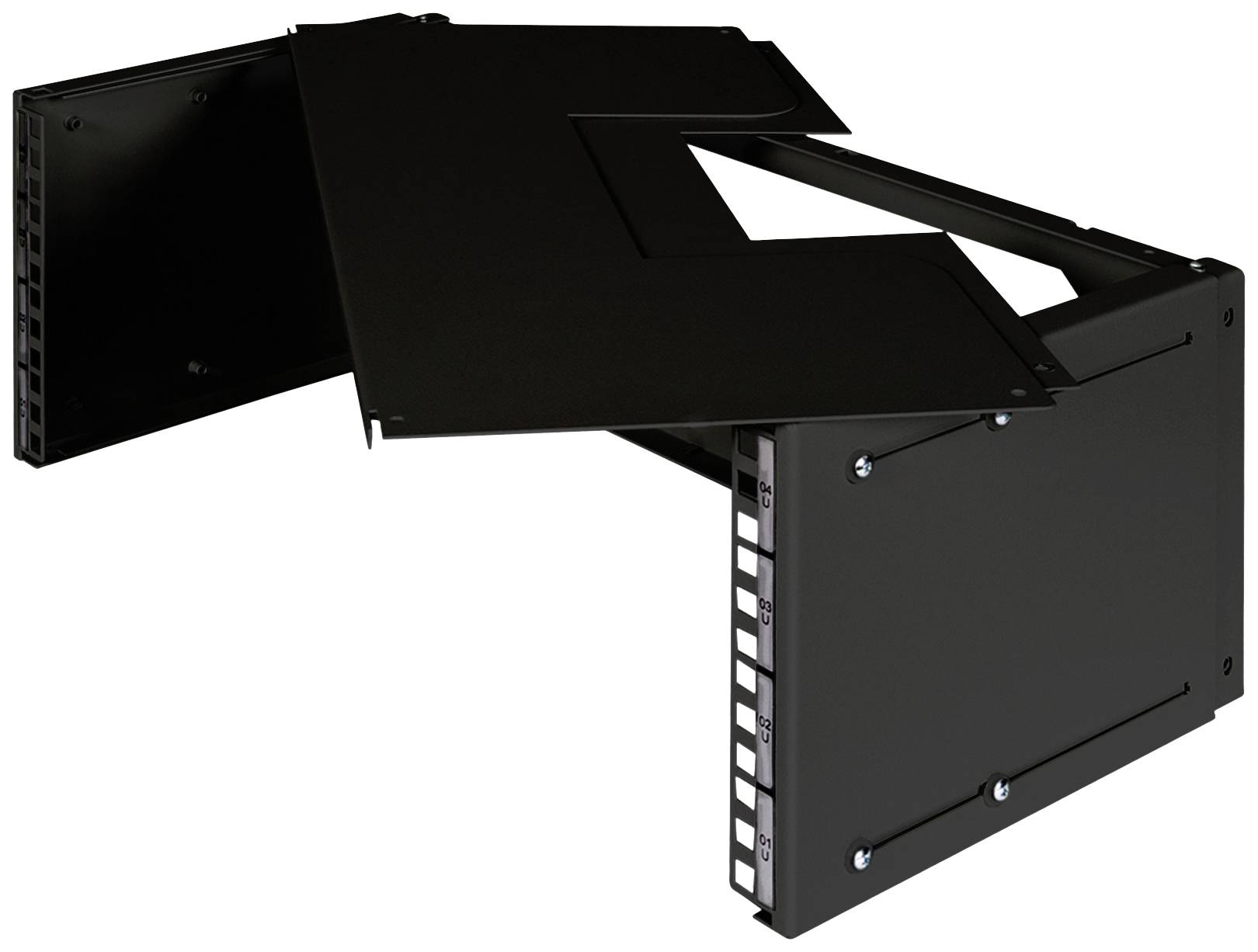 Digitus Gehäusezubehör (B x H x T) 30 x 255 x 515 mm Schwarz (RAL 9005), Schwarz