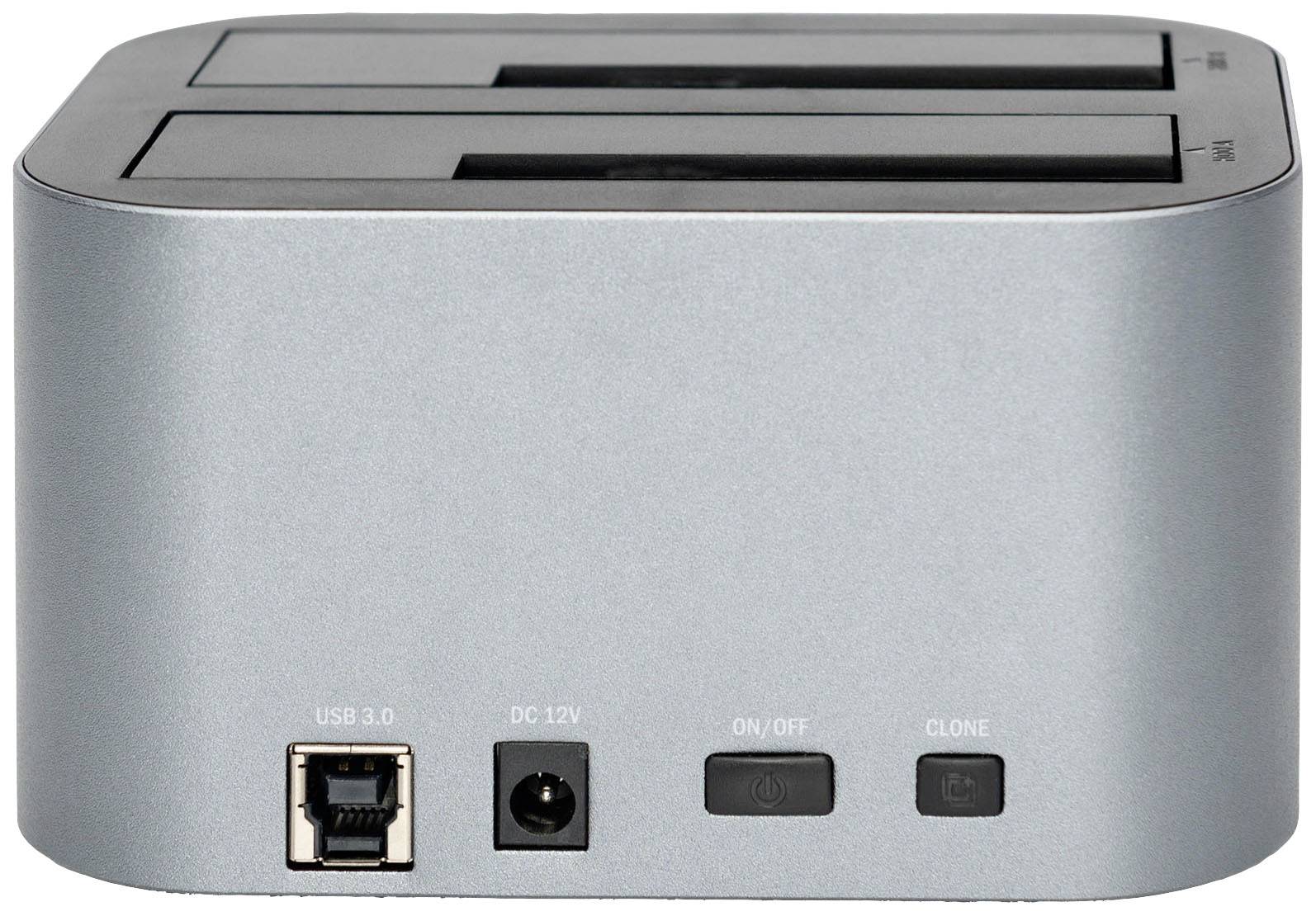 Digitus DA-71540-1 USB-A (USB 3.0) SATA 6 Gb/s 2 Port Festplatten-Dockingstation 2.5 Zoll, 3.5 Zoll mit Clone-Funktion