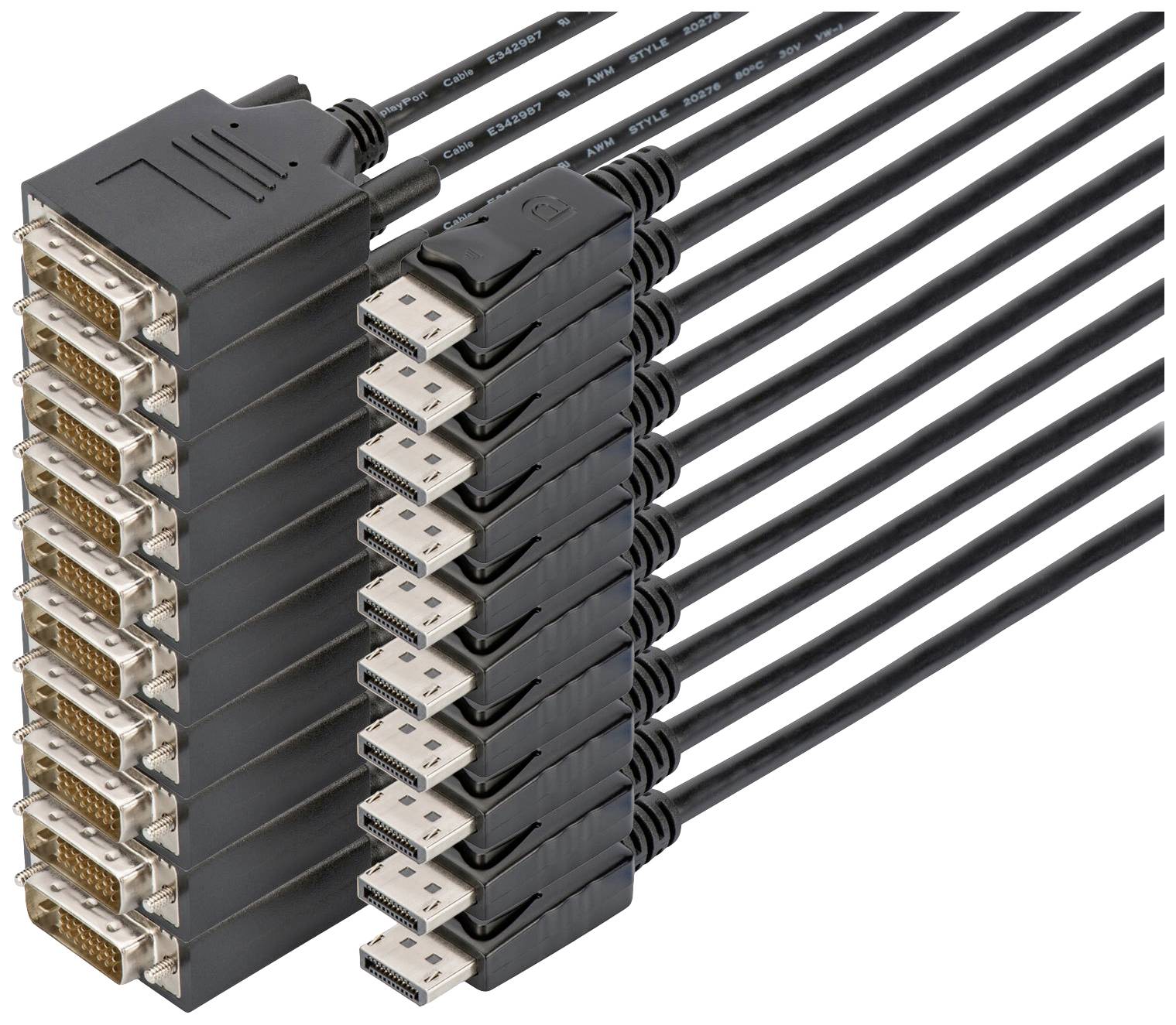 Digitus Adapterkabel DisplayPort Stecker, DVI-D 24+1pol. Stecker 2.00m Schwarz AK-990900-020-S DisplayPort-Kabel