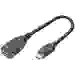 Digitus USB-Kabel USB-C® Stecker, USB-A Buchse 0.15 m Schwarz DB-300315-001-S