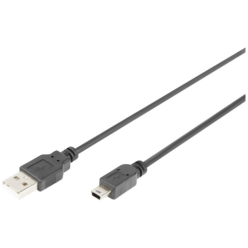 Digitus USB-Kabel USB-A Stecker, USB-Mini-B Stecker 3.00 m Schwarz DB-300130-030-S