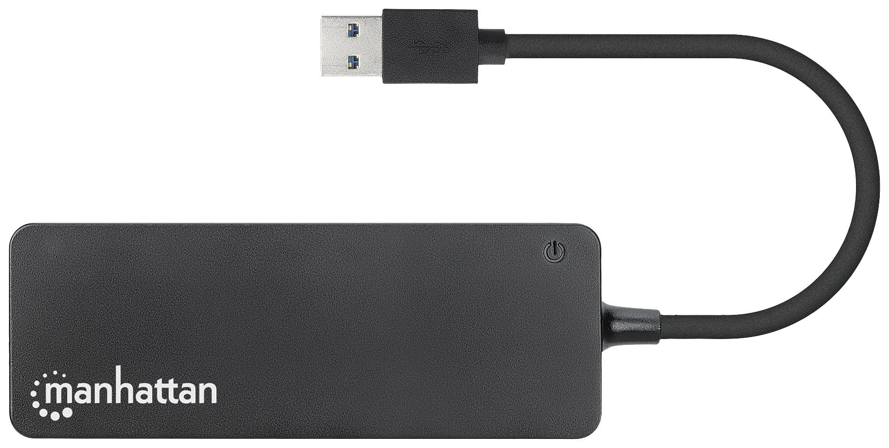 Manhattan USB 3.0-Hub Schwarz