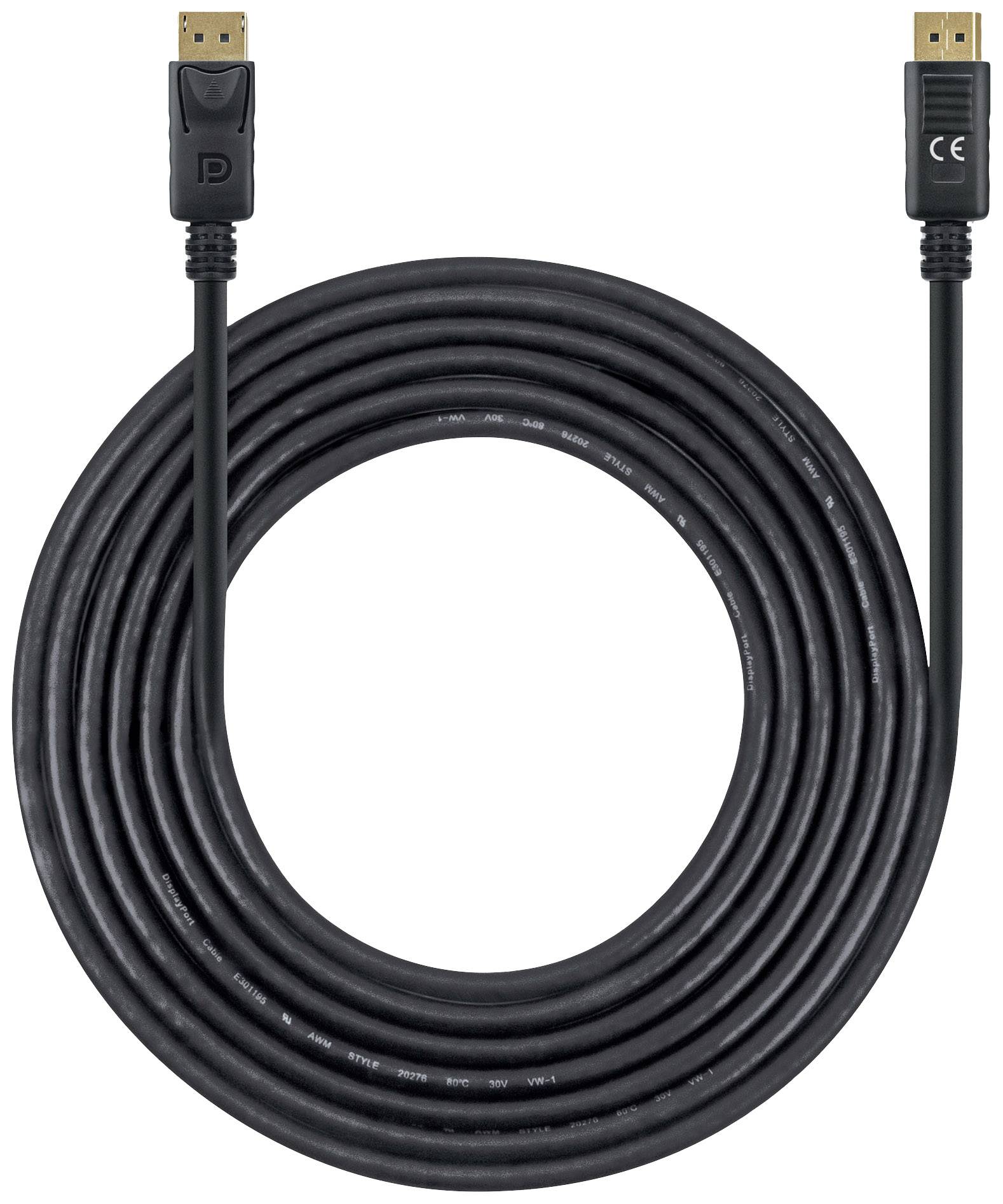 Manhattan DisplayPort Anschlusskabel DisplayPort Stecker, DisplayPort Stecker 1.00 m Schwarz 355582 dreifach geschirmt, PVC-Mantel, vergoldete