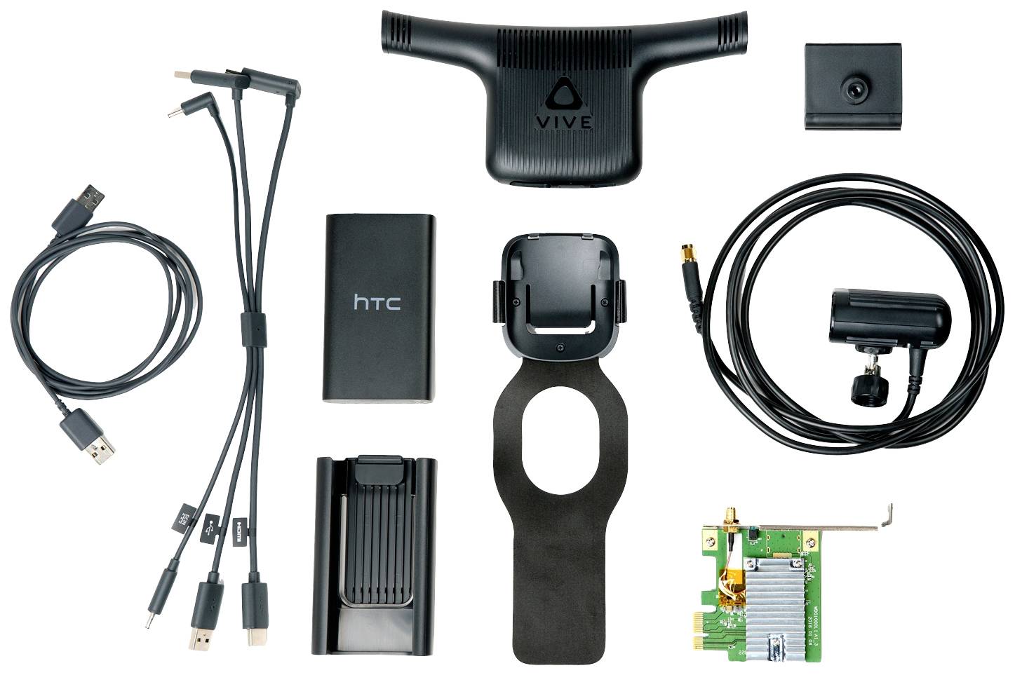 HTC Virtual Reality Brille VIVE Pro 2 Full Kit + Wireless Kit Schwarz (matt), Schwarz/Blau inkl. Controller, mit integriertem