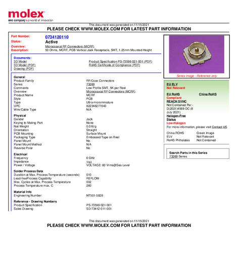 Molex 734120110 MCRF-Steckverbinder