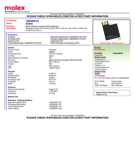 Molex 1462360151 NFC-Antenne