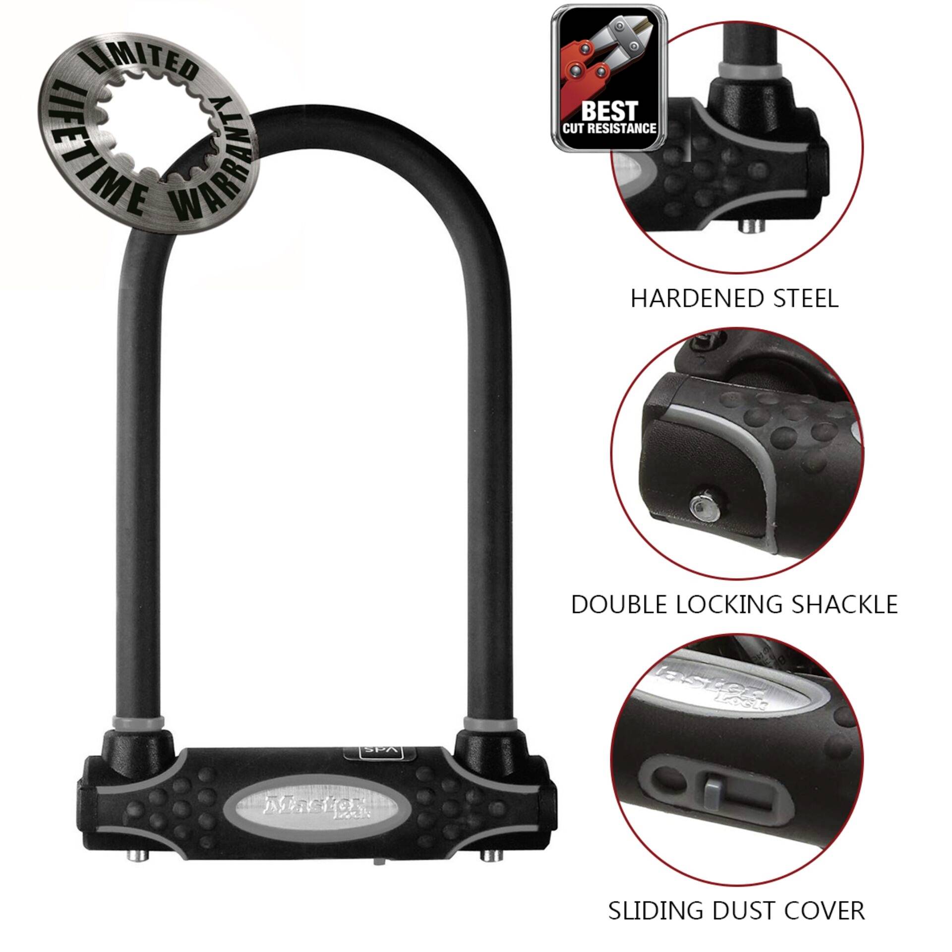 Master Lock 8195EURDPRO Bügelschloss Schwarz Schlüsselschloss