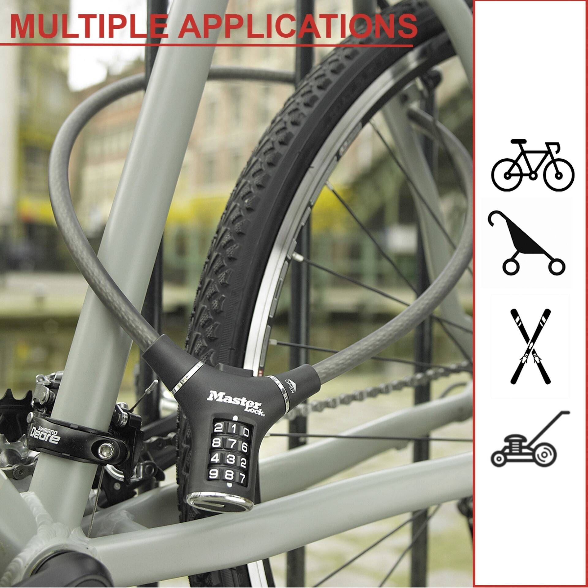 Master Lock 8229EURDPRO Kabelschloss Schwarz Zahlenschloss