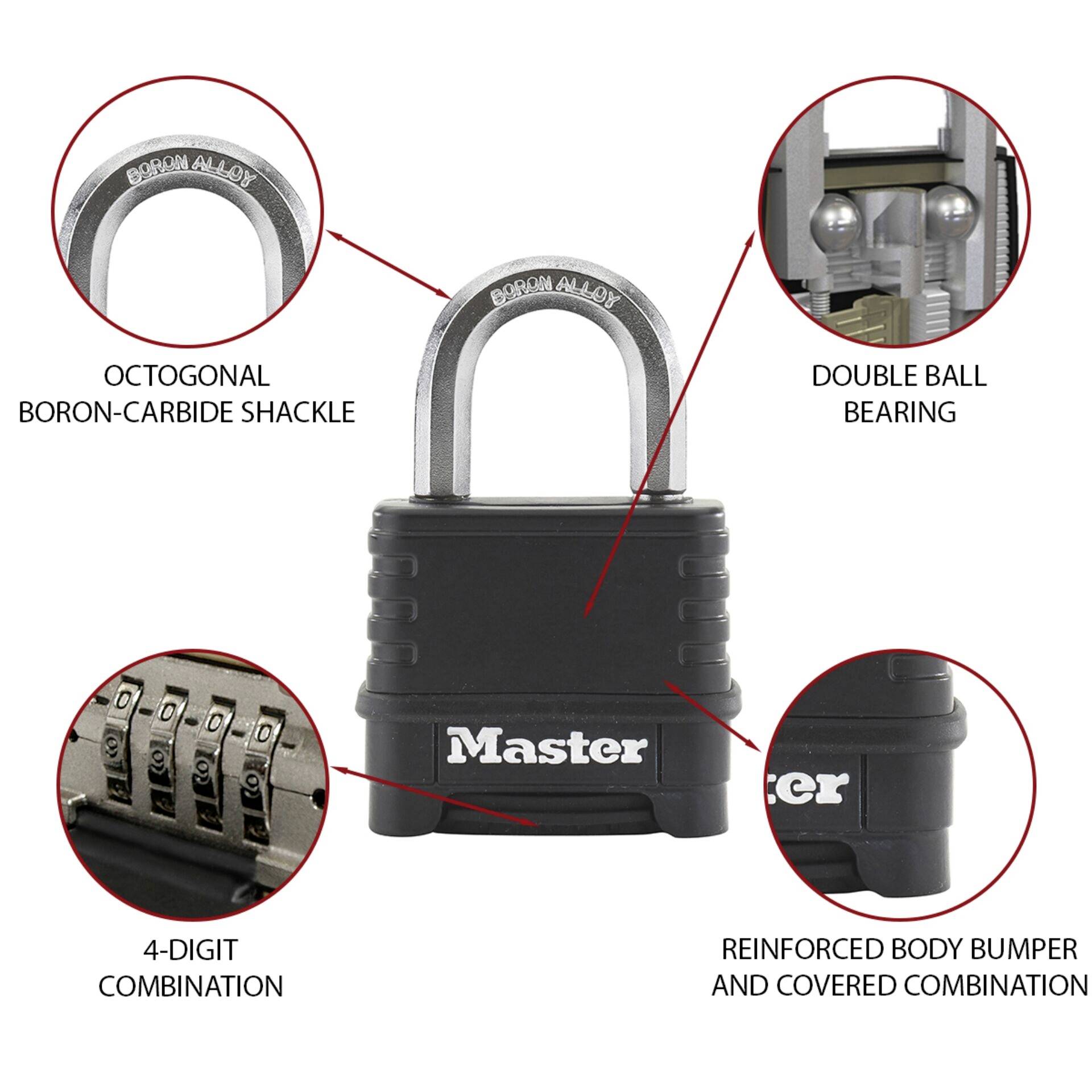 Master Lock P55996 Vorhängeschloss Schwarz