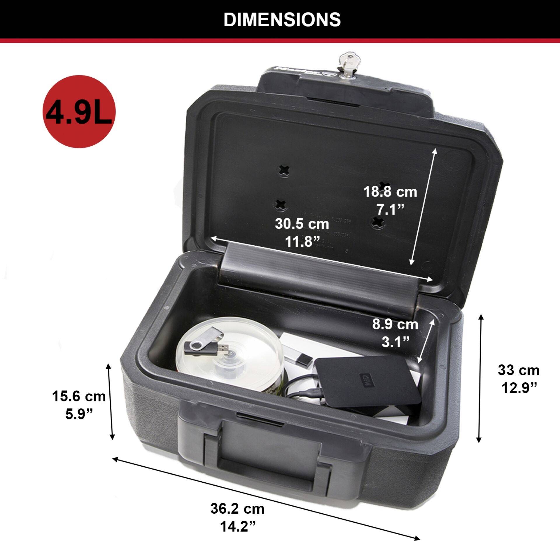 Master Lock P49014 H0100EURHRO Feuerschutztresor Schlüsselschloss