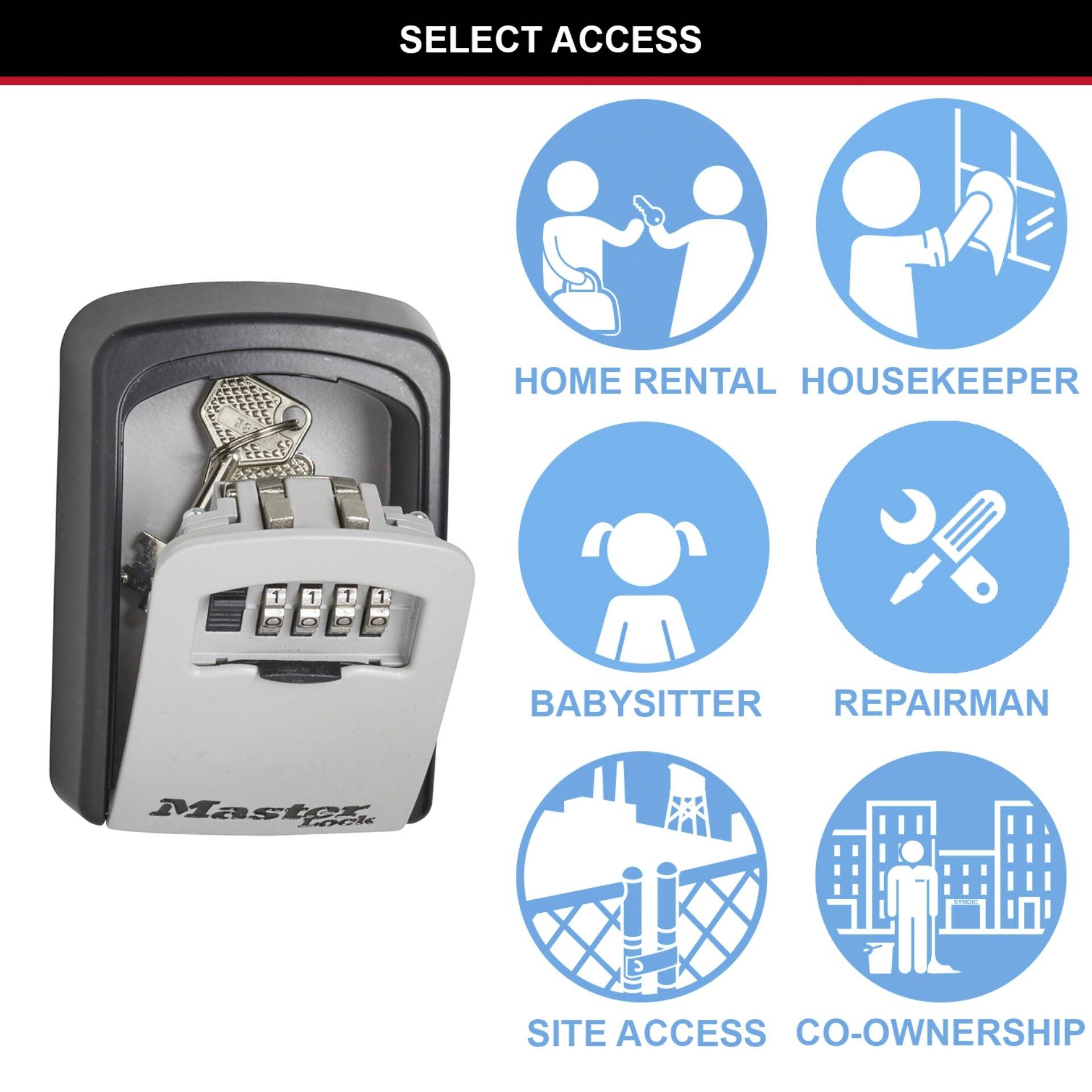 Master Lock P21296 5401EURD Schlüsseltresor Zahlenschloss