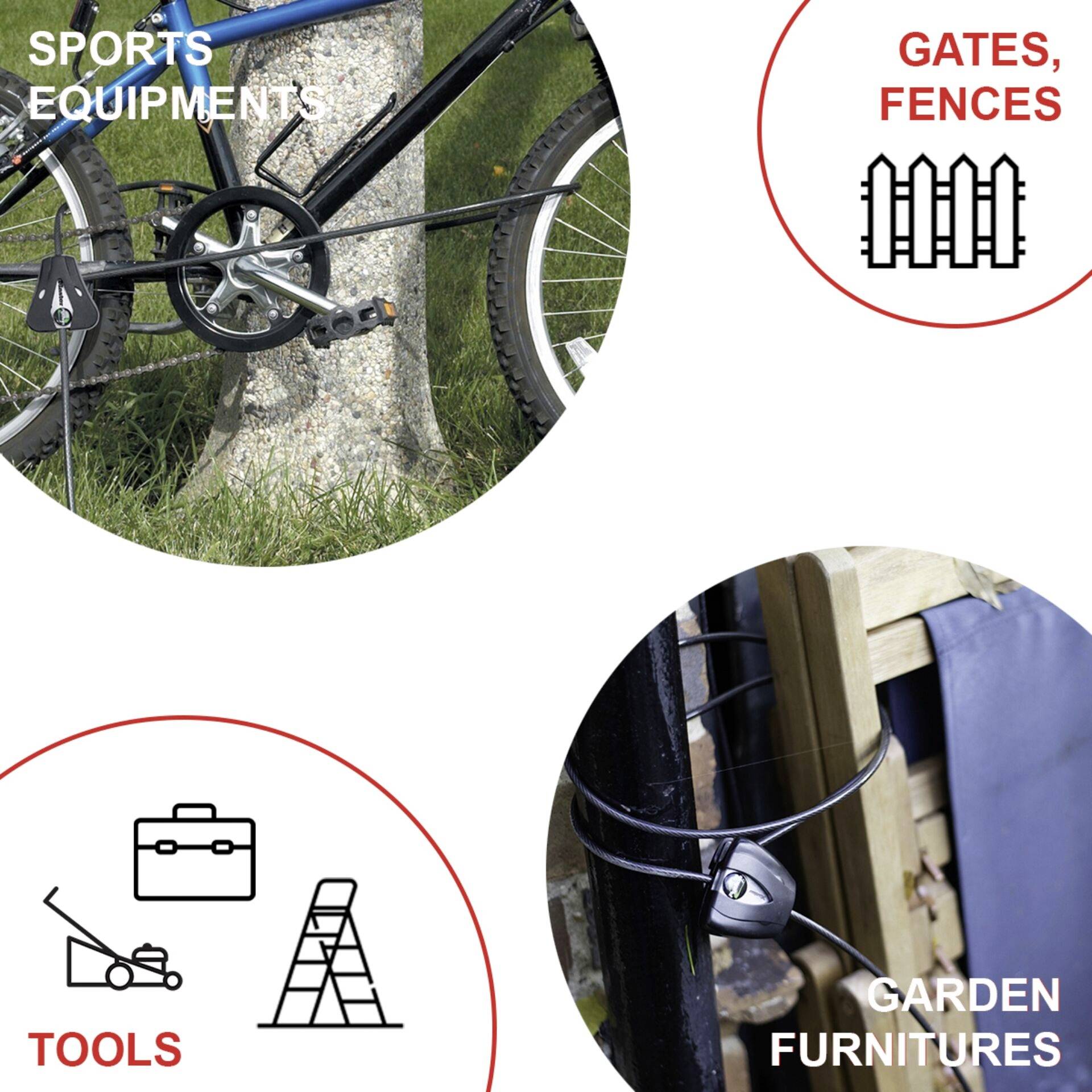 Master Lock 8417EURDPRO Kabelschloss Schwarz Schlüsselschloss