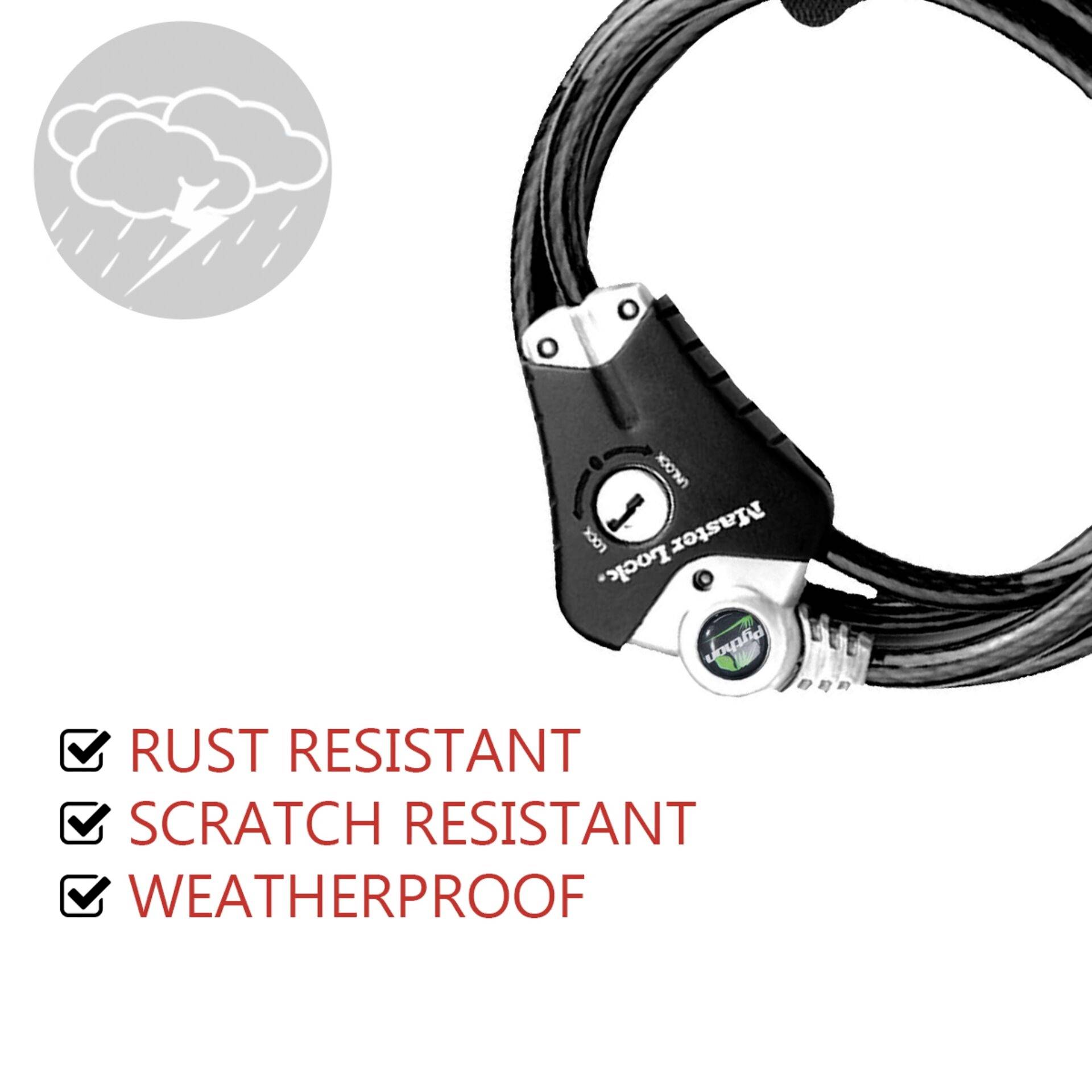 Master Lock 8428EURDPRO Kabelschloss Schwarz Schlüsselschloss