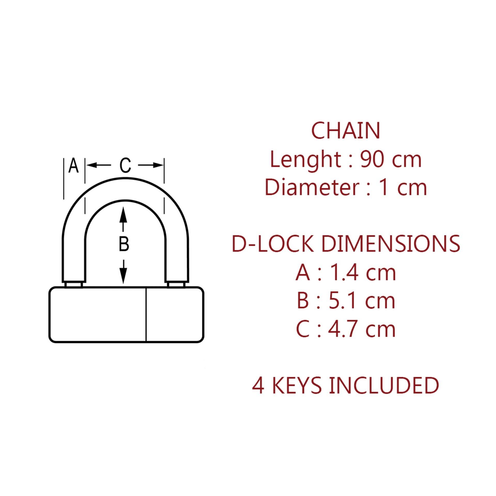 Master Lock 8234EURDPRO Kette Schwarz Schlüsselschloss