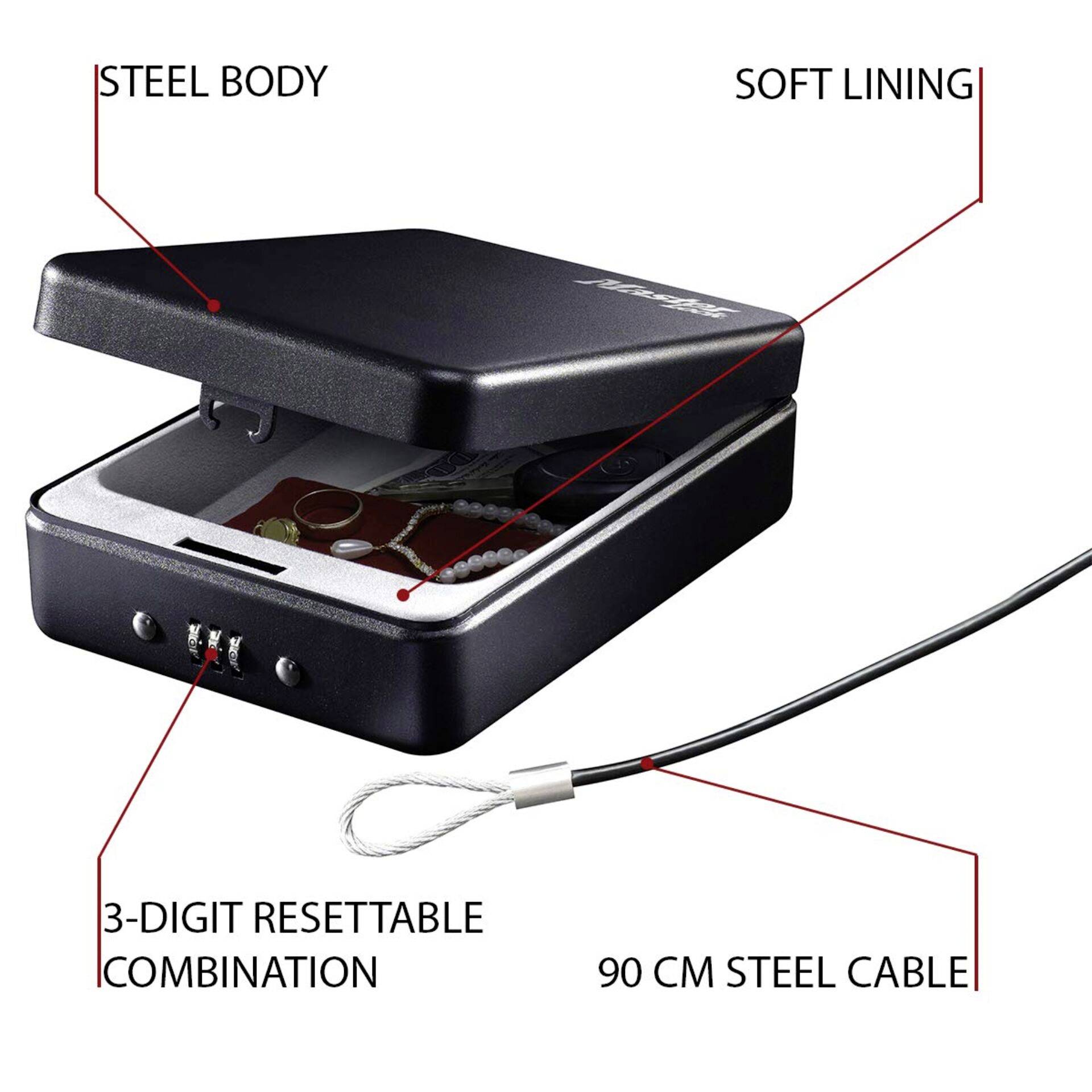 Master Lock P49013 P005CEURBLKHRO Tresor Zahlenschloss