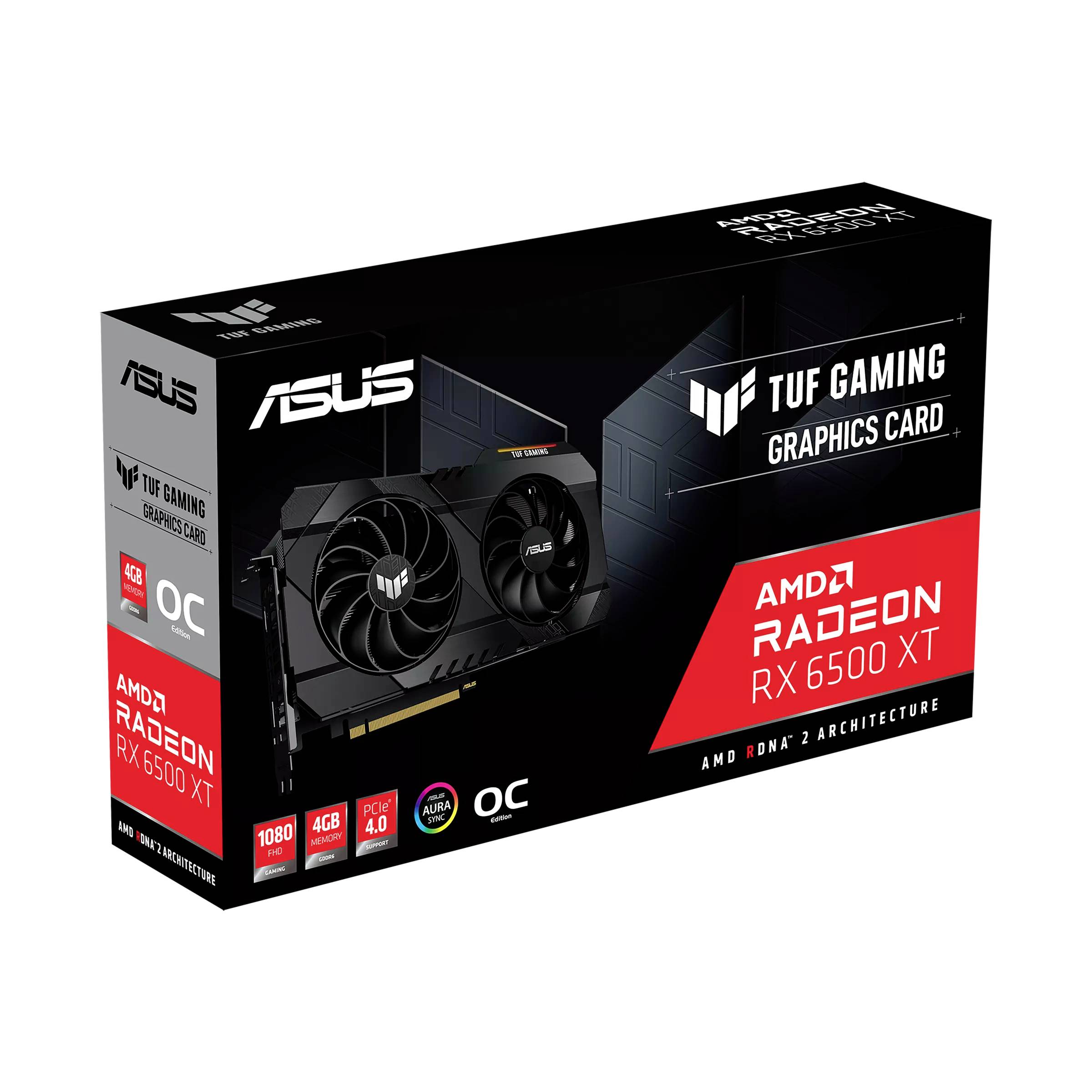 Asus Grafikkarte AMD Radeon Graphics RX 6500 XT Gaming Overclocked 4 GB GDDR6-RAM PCIe x16 HDMI®, D