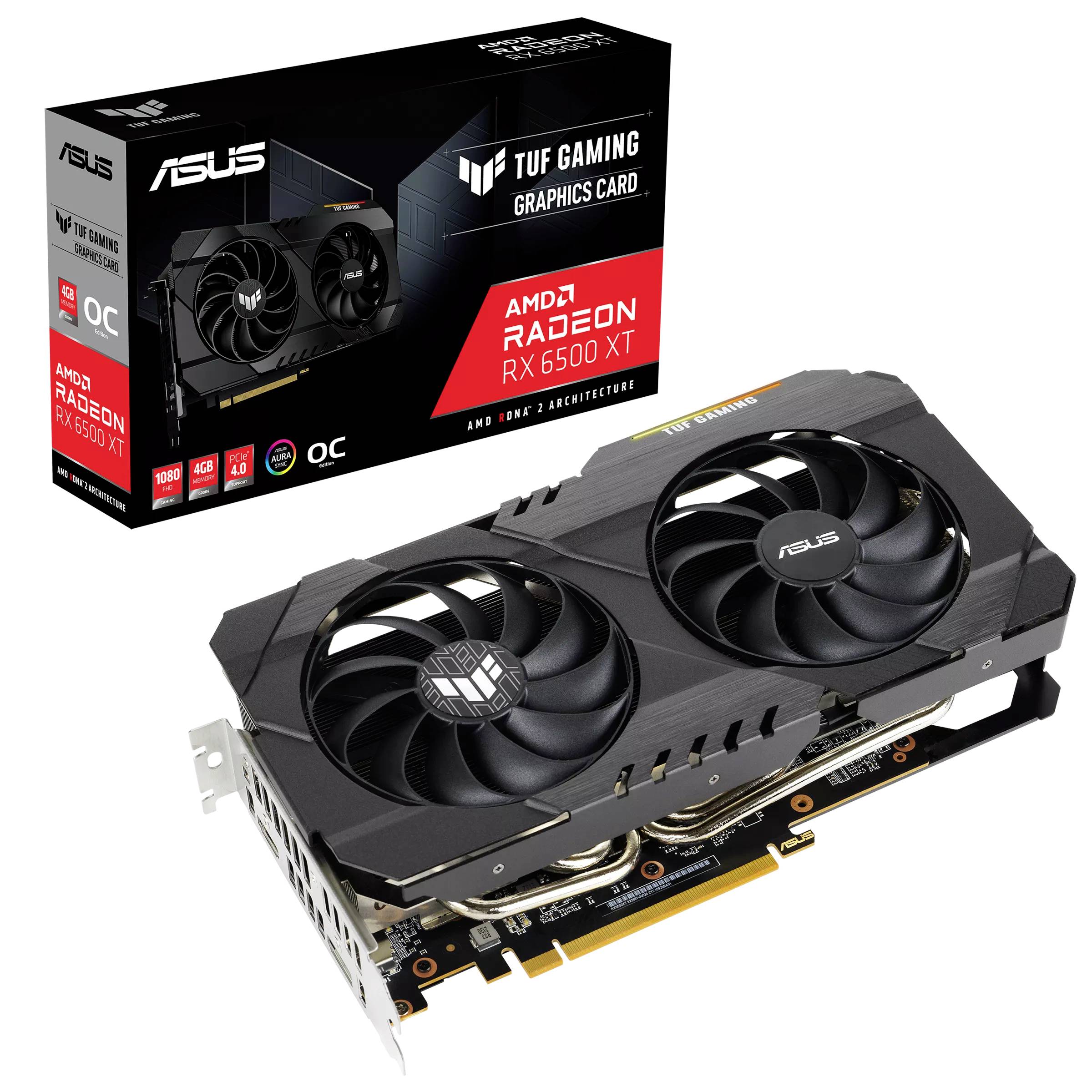 Asus Grafikkarte AMD Radeon Graphics RX 6500 XT Gaming Overclocked 4 GB GDDR6-RAM PCIe x16 HDMI®, D