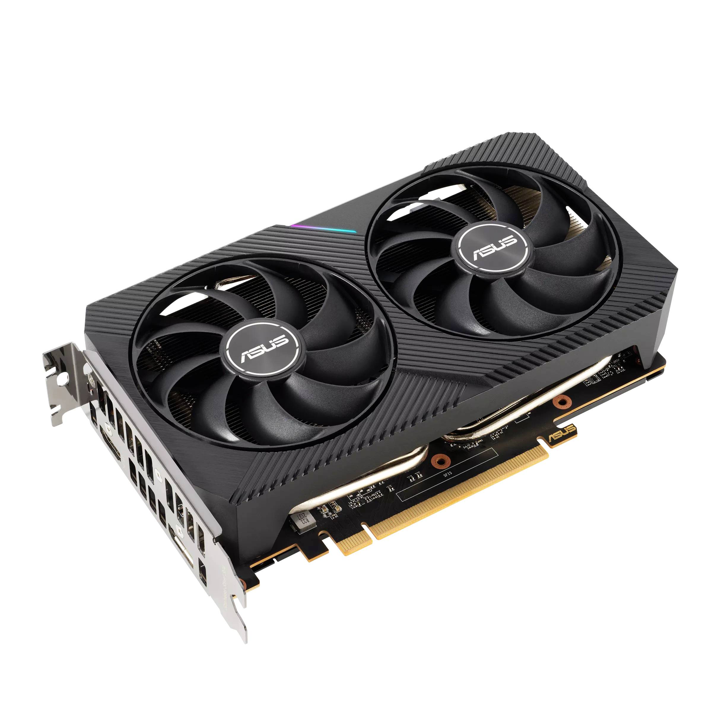 Asus Grafikkarte AMD Radeon RX 6500 XT Dual Overclocked 4 GB GDDR6-RAM PCIe x16 HDMI®, DisplayPort