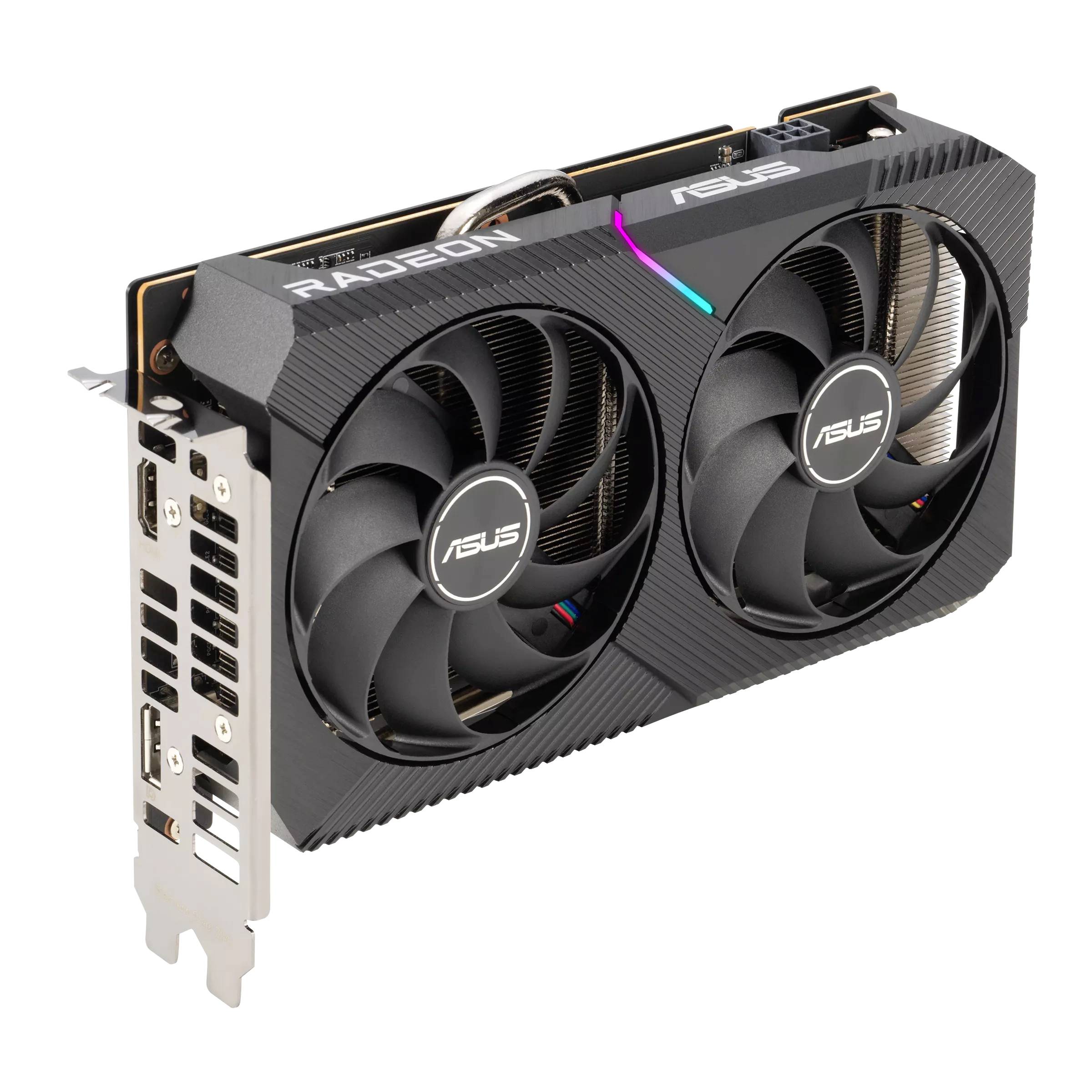 Asus Grafikkarte AMD Radeon RX 6500 XT Dual Overclocked 4 GB GDDR6-RAM PCIe x16 HDMI®, DisplayPort