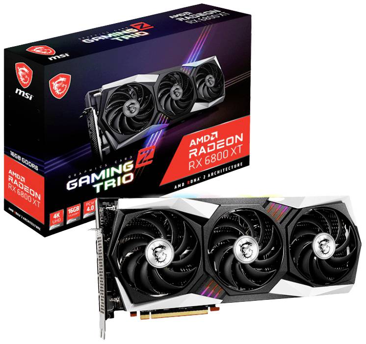 MSI Grafikkarte AMD Radeon RX 6800 XT Gaming Z Trio 16 GB GDDR6-RAM PCIe x16 HDMI®, DisplayPort