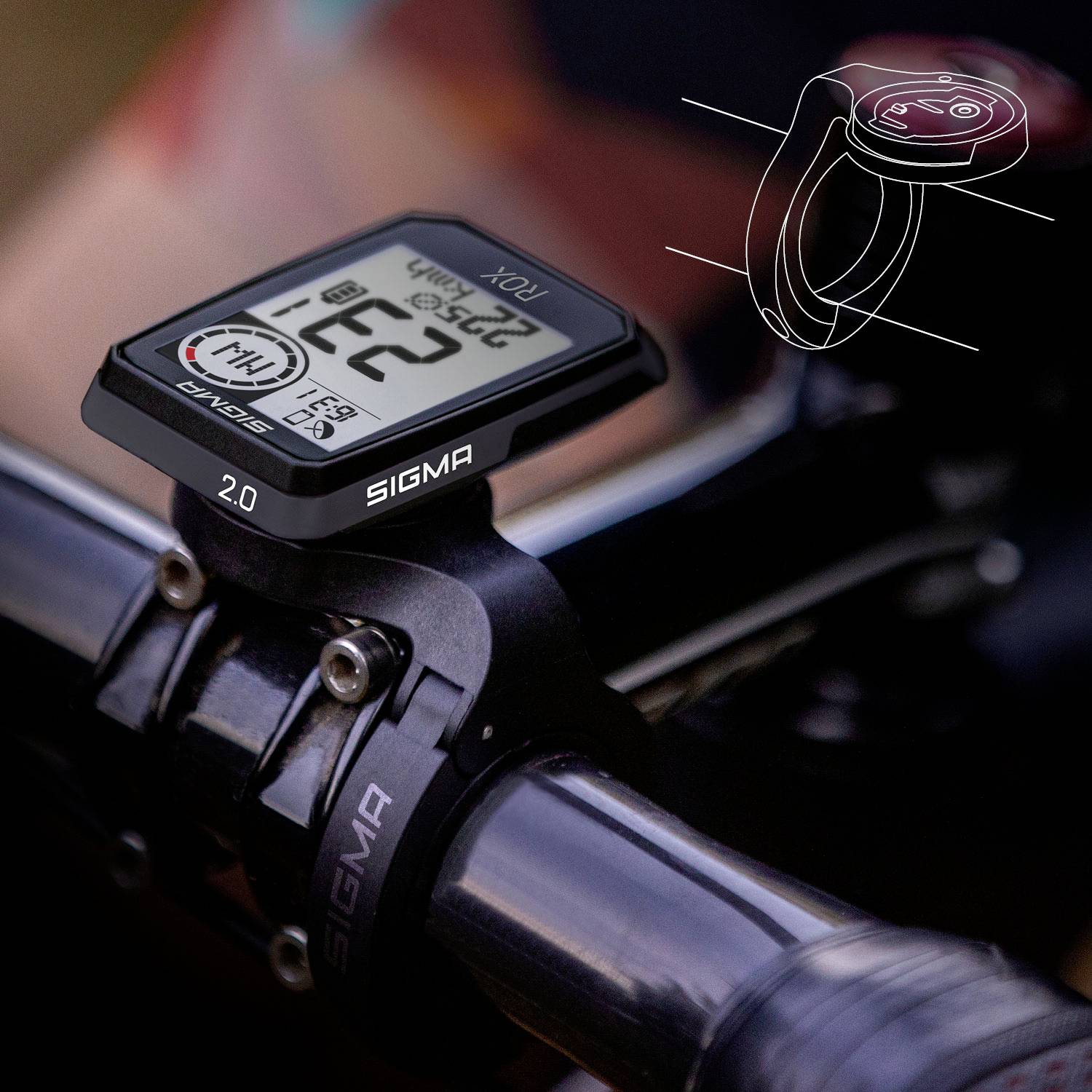 Sigma ROX 2.0 Fahrrad-Navi Fahrrad GPS, GLONASS, spritzwassergeschützt