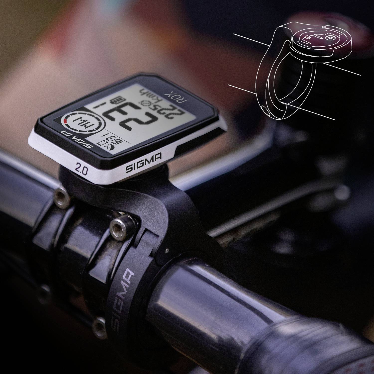 Sigma ROX 2.0 Fahrrad-Navi Fahrrad GPS, GLONASS, spritzwassergeschützt