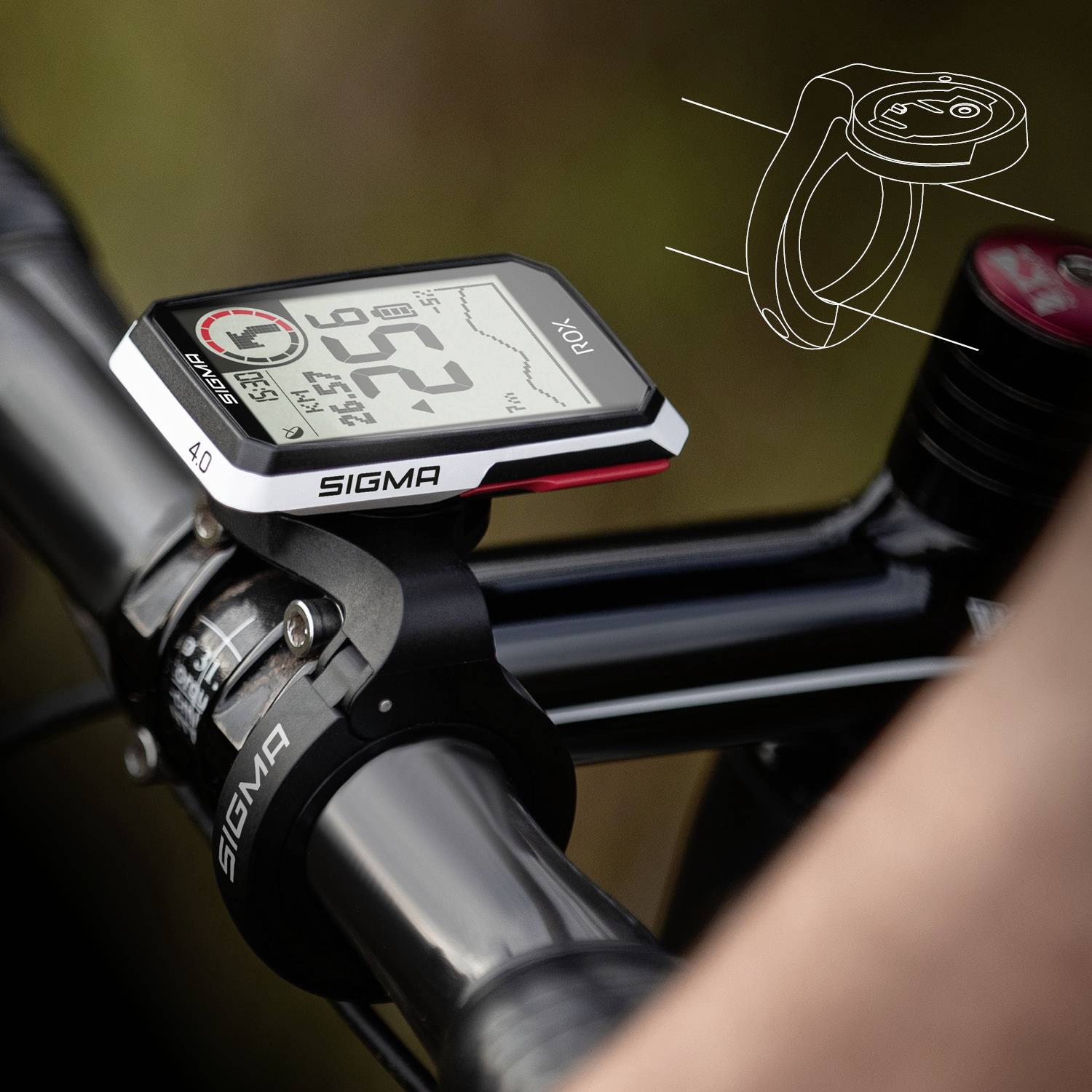 Sigma ROX 4.0 Fahrrad-Navi Fahrrad GPS, GLONASS, spritzwassergeschützt