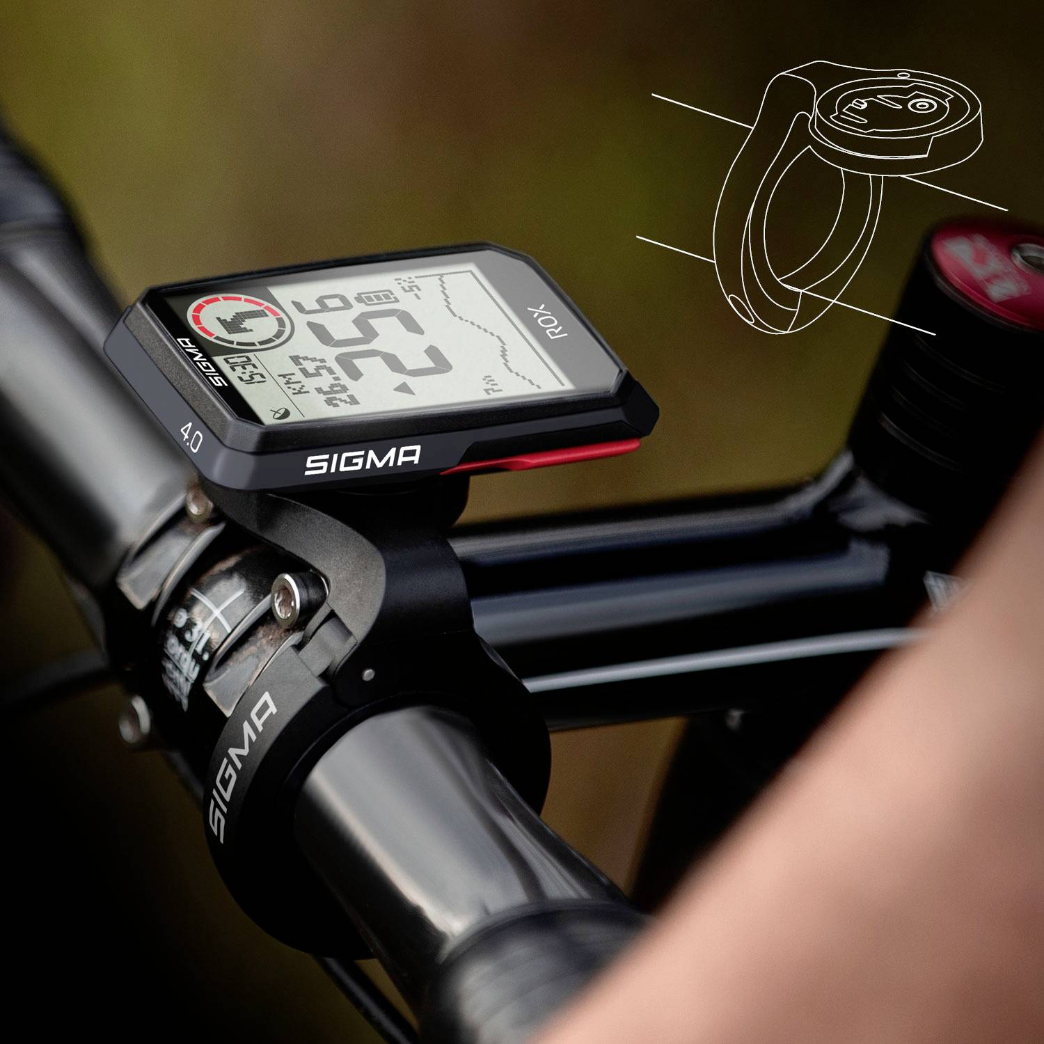 Sigma ROX 4.0 Fahrrad-Navi Fahrrad GPS, GLONASS, spritzwassergeschützt