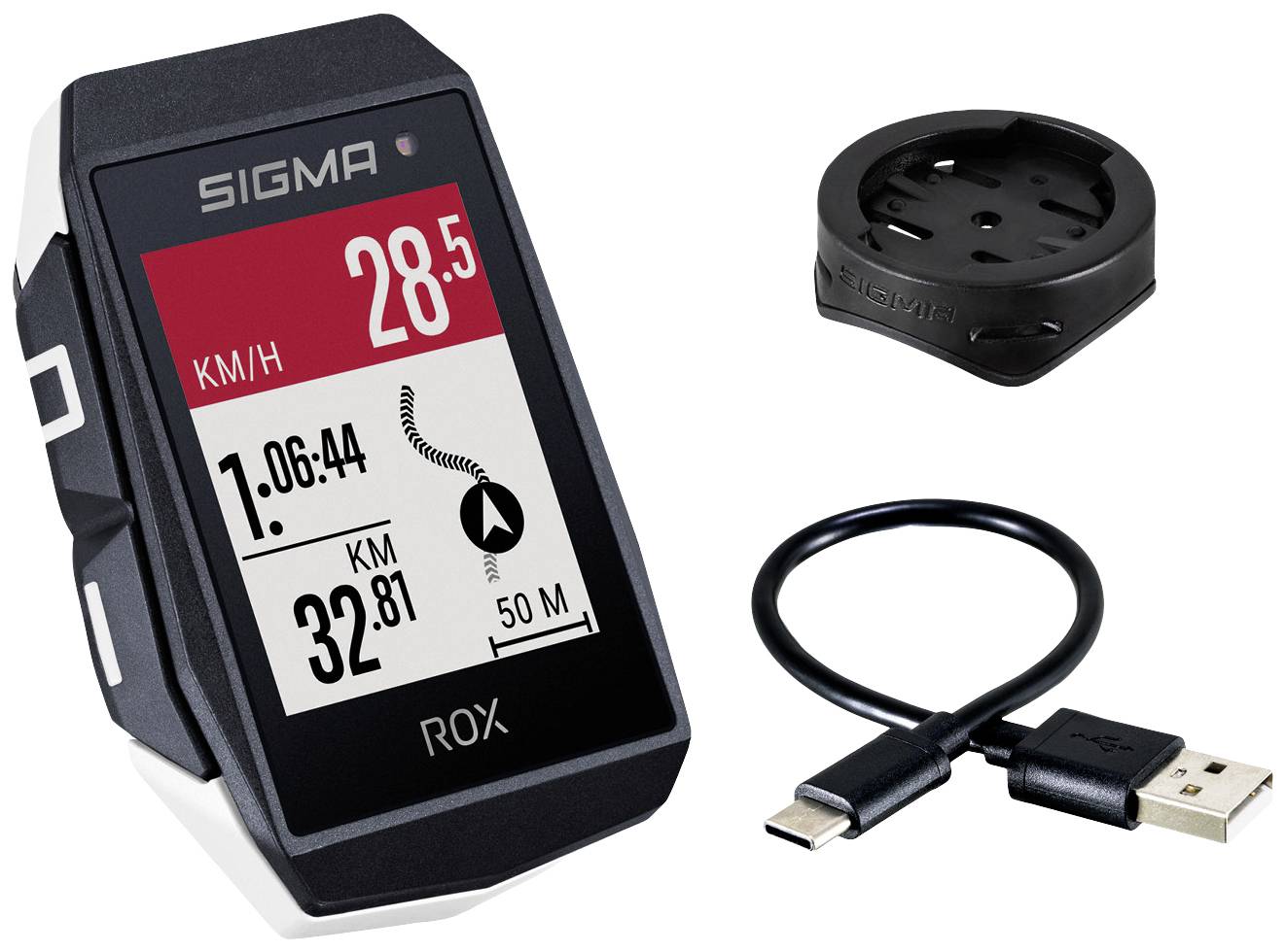 Sigma ROX 11.1 EVO Basic Fahrrad-Navi Fahrrad GPS, GLONASS, spritzwassergeschützt