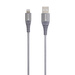 Skross USB-Kabel USB 2.0 USB-C® Stecker, Apple Lightning Stecker 2.00m Space Grau Rund, Flexibel, Stoff-Ummantelung
