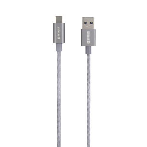 Skross USB-Kabel USB 3.2 Gen1 (USB 3.0 / USB 3.1 Gen1) USB-A Stecker 1.20 m Space Grau Rund, Flexib