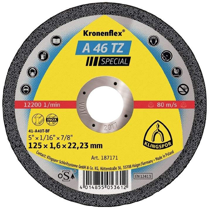 Klingspor Trennscheibe gerade 125 mm 25 St. Edelstahl, Stahl