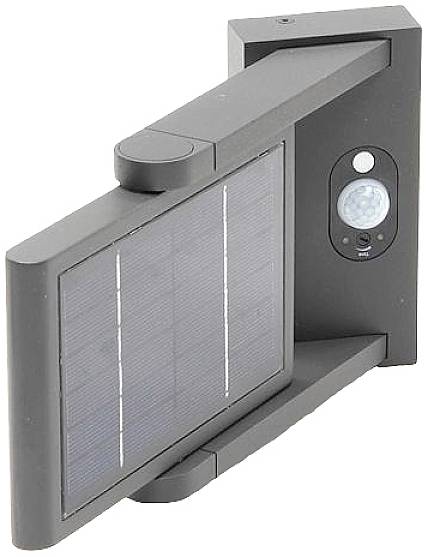 Deko Light Solar Premium I 731116 Solar-Außenwandleuchte mit Bewegungsmelder LED 1.6W Dunkelgrau