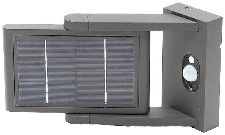 Deko Light Solar Premium I 731116 Solar-Außenwandleuchte mit Bewegungsmelder LED 1.6W Dunkelgrau
