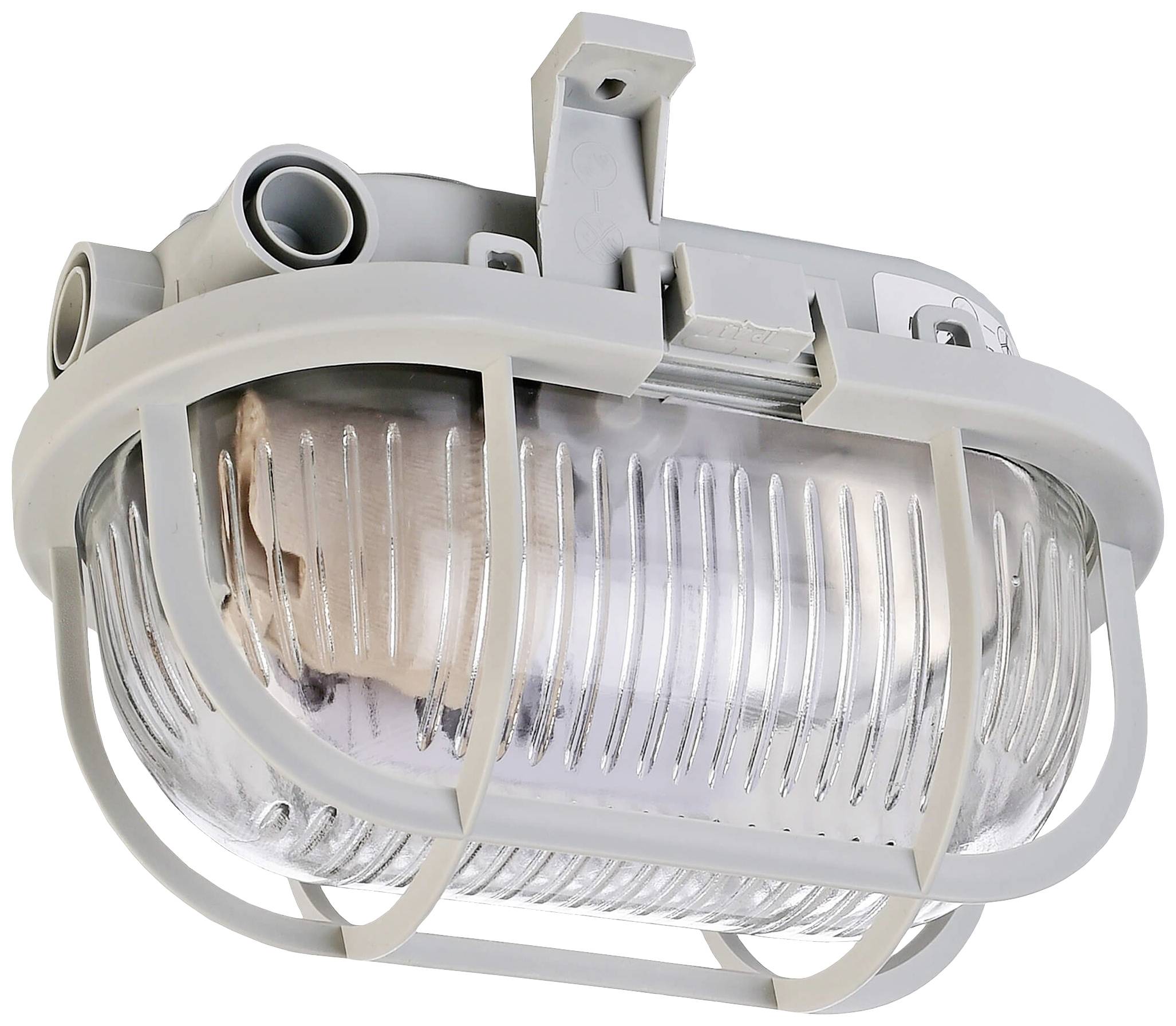 Deko Light Syrma Oval Grau 401013 Außendeckenleuchte, Außenwandleuchte E27 Grau