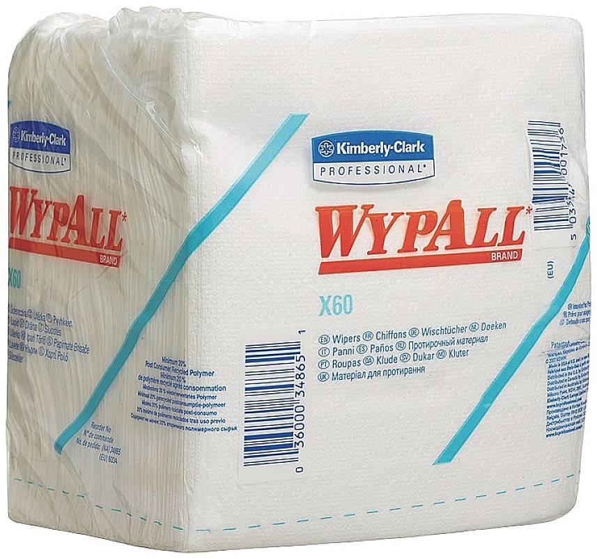 Wischtuch WYPALL X60 6034 L310xB320ca.mm weiß 1-lagig 12 Btl.à 76 Tü.