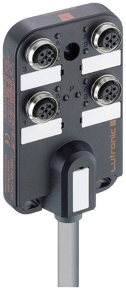 Lutronic 5500 04DL1 3... 5500 04DL1 314 5m Sensor/Aktorbox passiv M12-Verteiler mit Metallgewinde 1St.