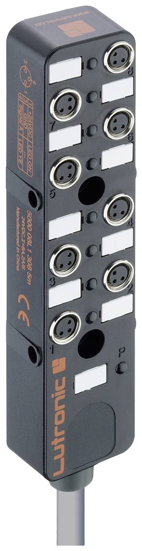 Lutronic 5000 08L1 3... 5000 08L1 308 5m Sensor/Aktorbox passiv M8-Verteiler mit Metallgewinde 1St.