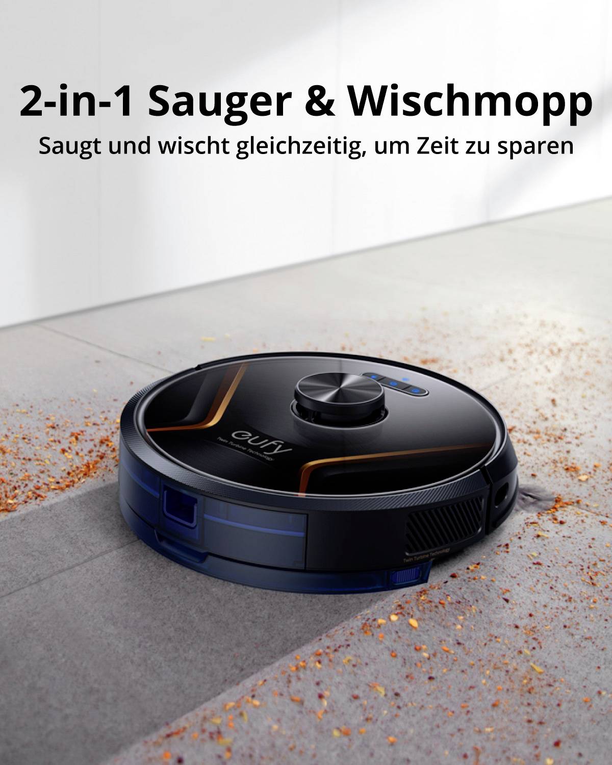 Eufy RoboVac X8 Saugroboter Schwarz kompatibel mit Amazon Alexa, kompatibel mit Google Home, Sprachgesteuert