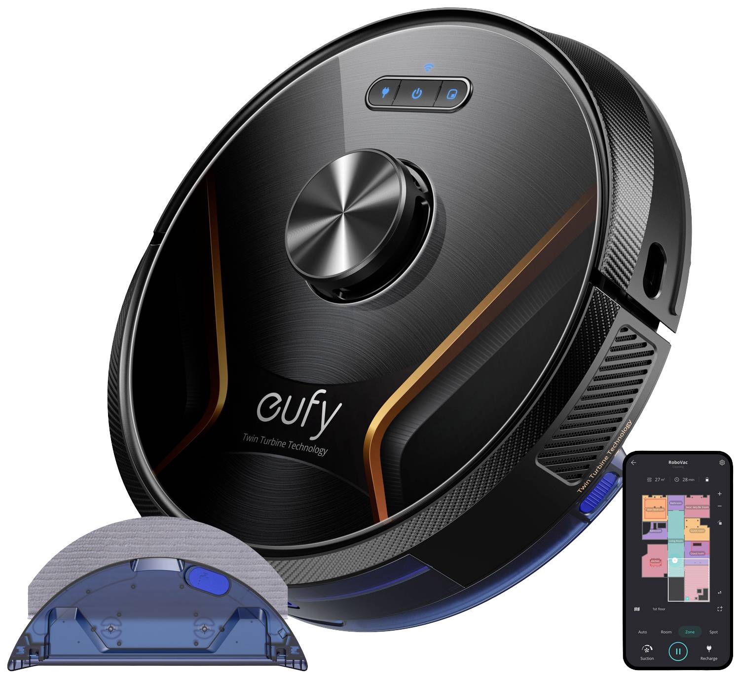 Eufy RoboVac X8 Saugroboter Schwarz kompatibel mit Amazon Alexa, kompatibel mit Google Home, Sprachgesteuert