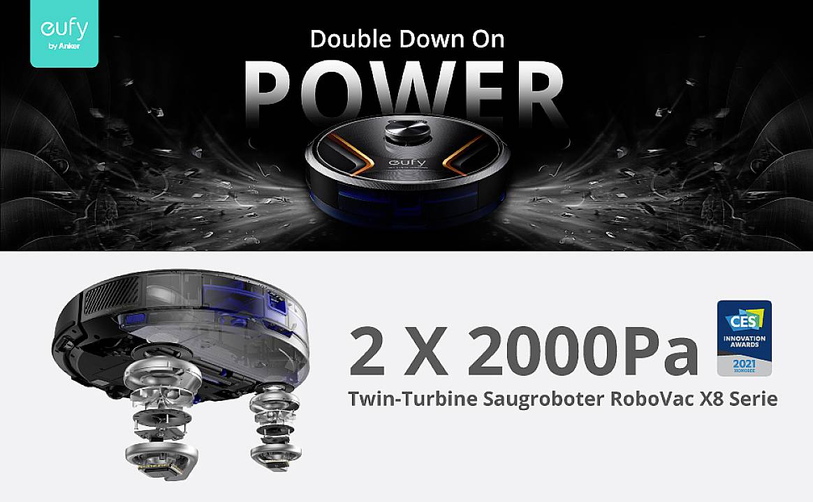 Eufy RoboVac G30 Saugroboter Schwarz, Braun App gesteuert, Sprachgesteuert