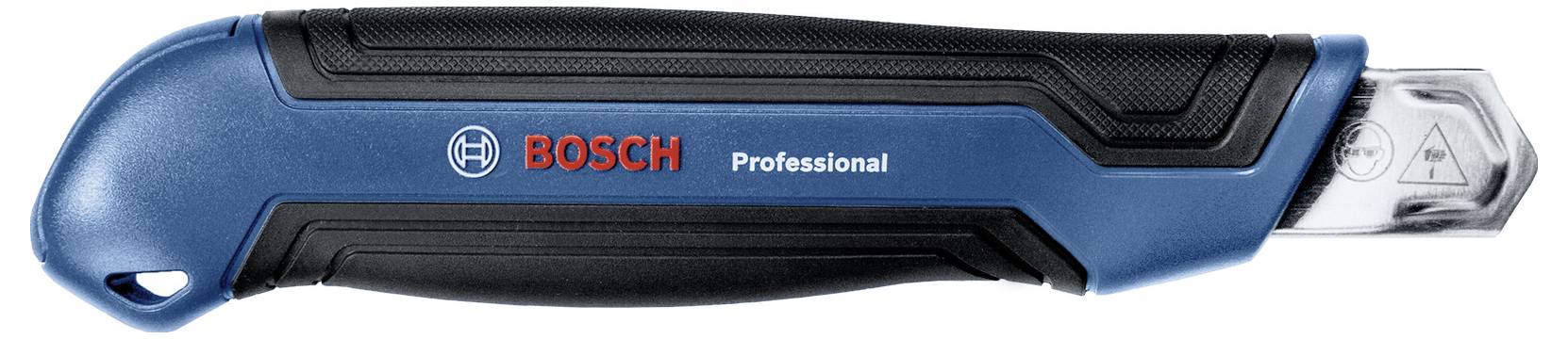 Ein blauer und schwarzer Cuttermesser mit der Aufschrift 'BOSCH Professional' auf der Seite.