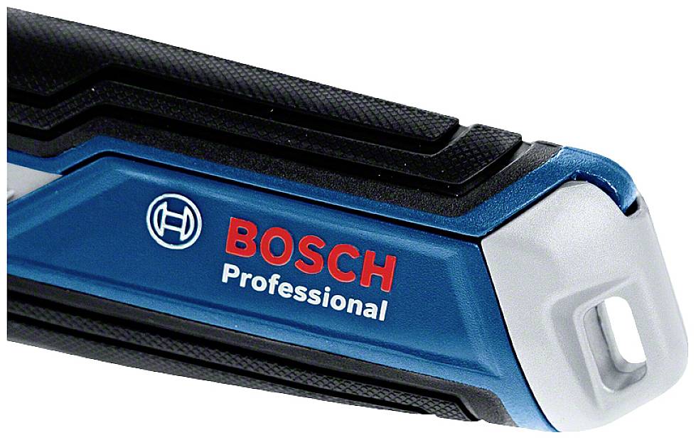 Nahaufnahme eines blauen Bosch Professional Werkzeugs mit robustem Griffdesign.